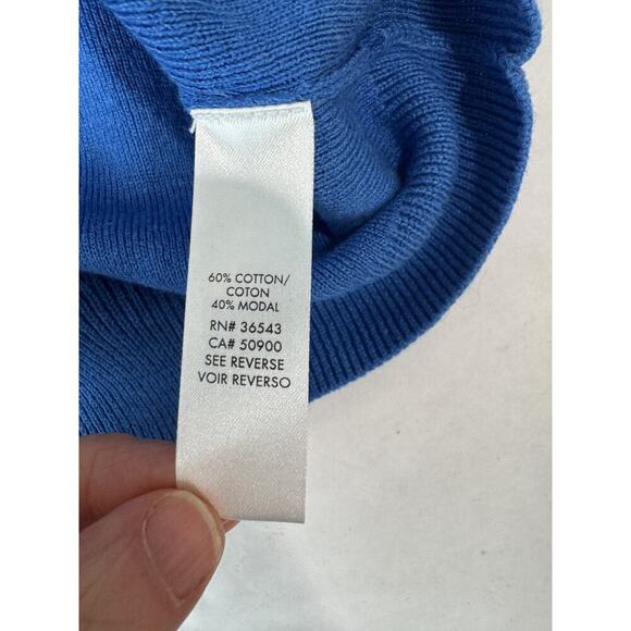 Calvin Klein Sweater Blue Preppy Cotton Modal XL - Picture 7 of 8